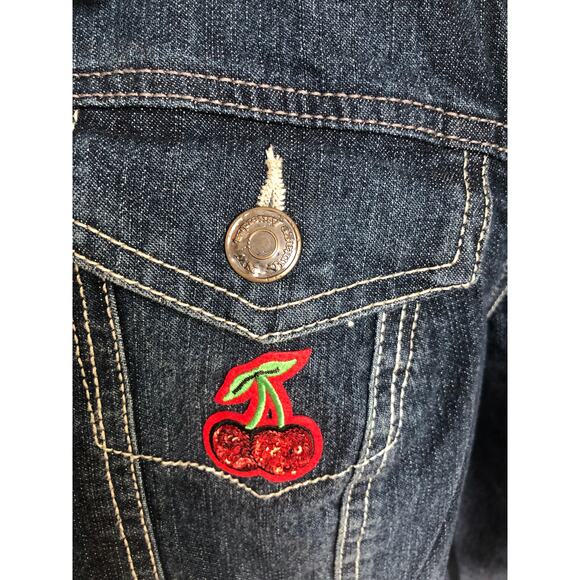 Nine West Vintage America Denim Embellished Button Front Jacket XL - Picture 7 of 12